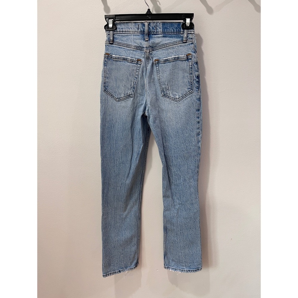Abercrombie & Fitch Curve Love 90s Straight Ultra High Rise Distressed Jeans 24 - Picture 2 of 5